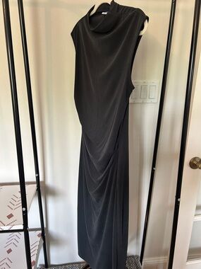 Old Navy Black Sleeveless Cowl Neck Draped Maxi Dress
